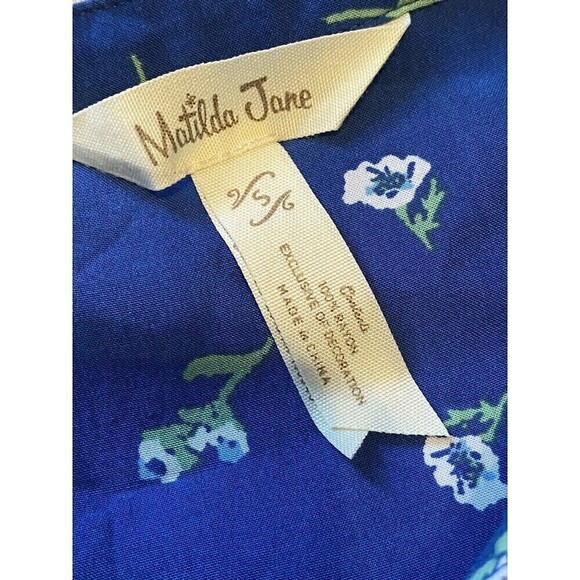 Matilda Jane Dress Day Tripping Womens Size Small Blue White Boho Floral - Picture 6 of 9